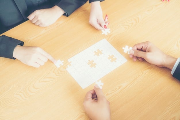 Close-up of hands holding puzzle pieces together, symbolizing collaboration and problem-solving in adapting to new fiscal laws for social projects.