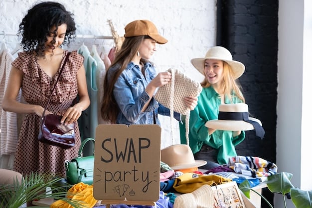 A group of people are working together at a fundraising event, selling handmade crafts and baked goods. They're interacting with customers and collecting donations, showcasing a community-led effort to raise funds for their project.