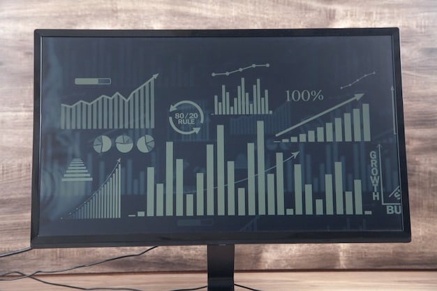A visual representation of data analysis, showing charts and graphs on a screen, with a person's hand pointing towards a key insight on the screen. The image should convey informed decision-making based on data.