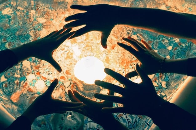 A depiction of hands reaching out to support each other, representing solidarity and assistance. The lighting should be warm and inviting.