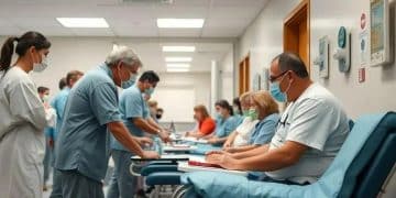 Campanhas de doação de sangue e apoio hospitalar