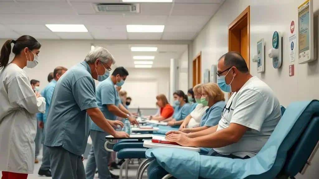 Campanhas de doação de sangue e apoio hospitalar