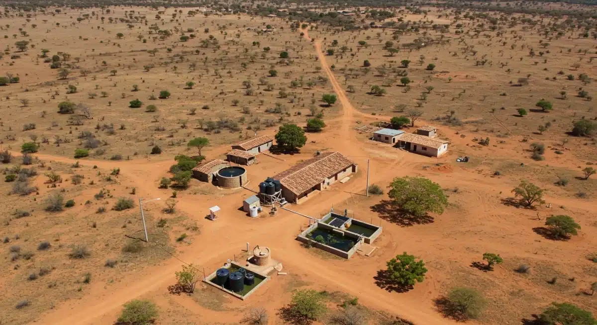 Sistemas de captação e tratamento de água em comunidade rural brasileira.