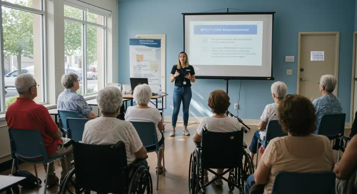 Pessoas em comunidade recebendo orientações sobre o BPC LOAS 2026