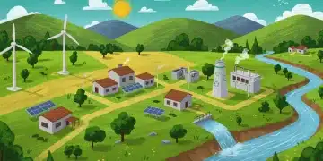 Comunidade brasileira sustentável com energia renovável