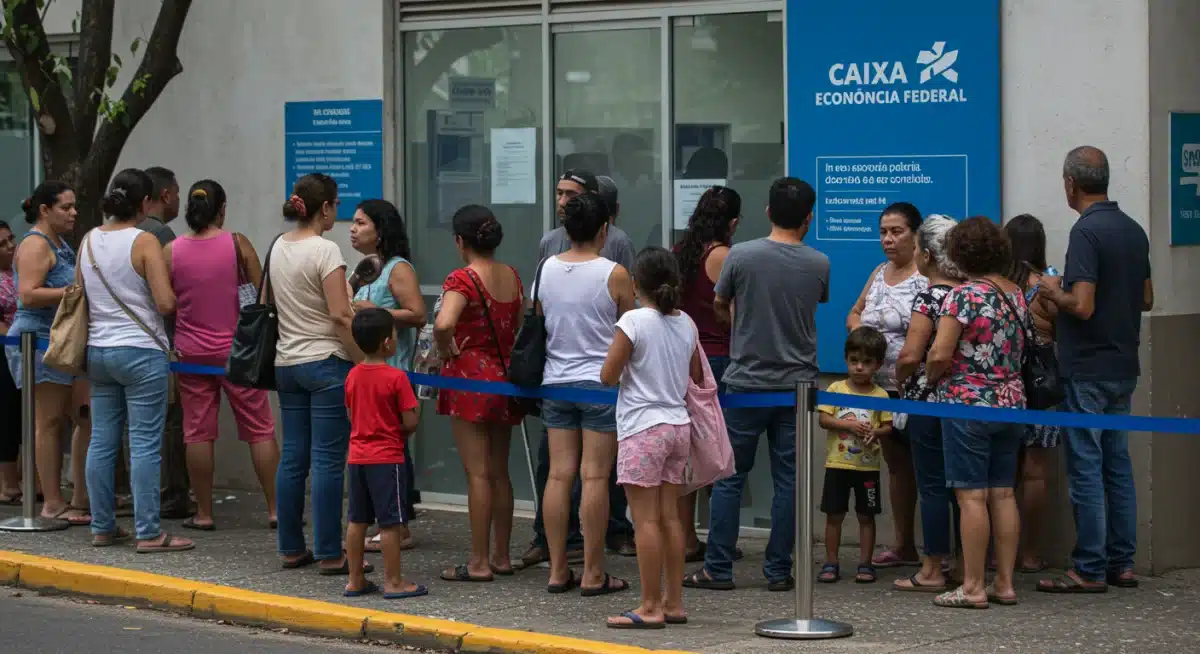 Pessoas esperando atendimento em órgão de auxílio social