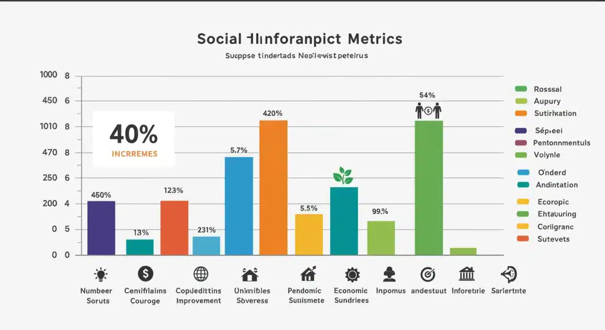 Infográfico mostrando o aumento de 40% no impacto social de projeto no Nordeste.