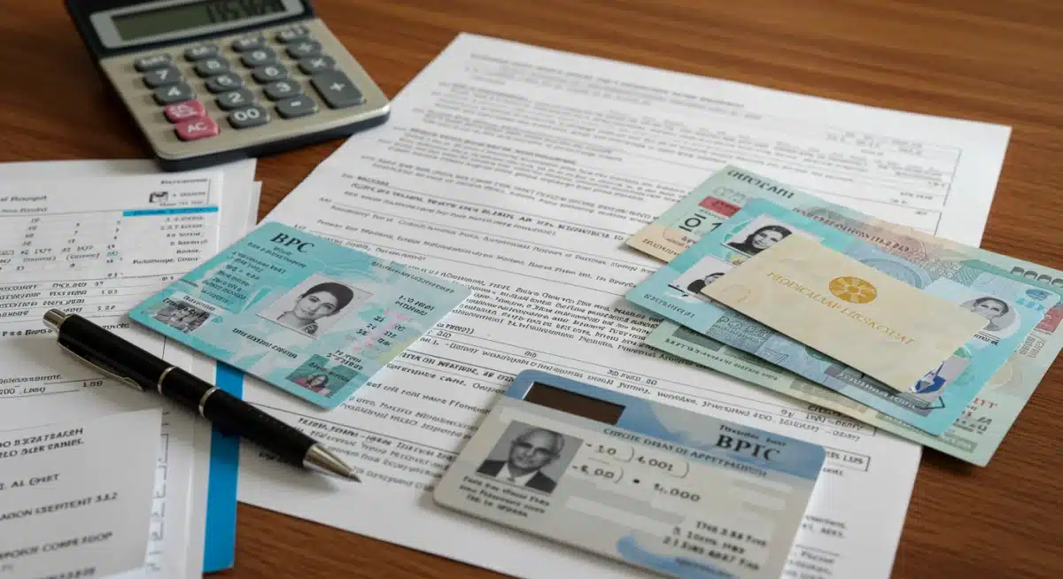 Documentos organizados para solicitação do BPC, incluindo laudos e comprovantes de renda.