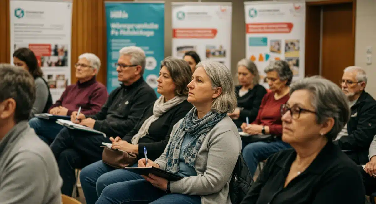 Comunidade participando de palestra sobre os benefícios do Bolsa Família