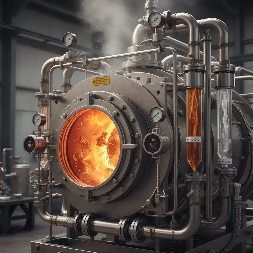 Reator de pirólise avançado transformando resíduos plásticos em energia e produtos químicos