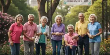 Grupo de idosos sorrindo e aproveitando a vida, simbolizando bem-estar e acesso a benefícios em 2026.