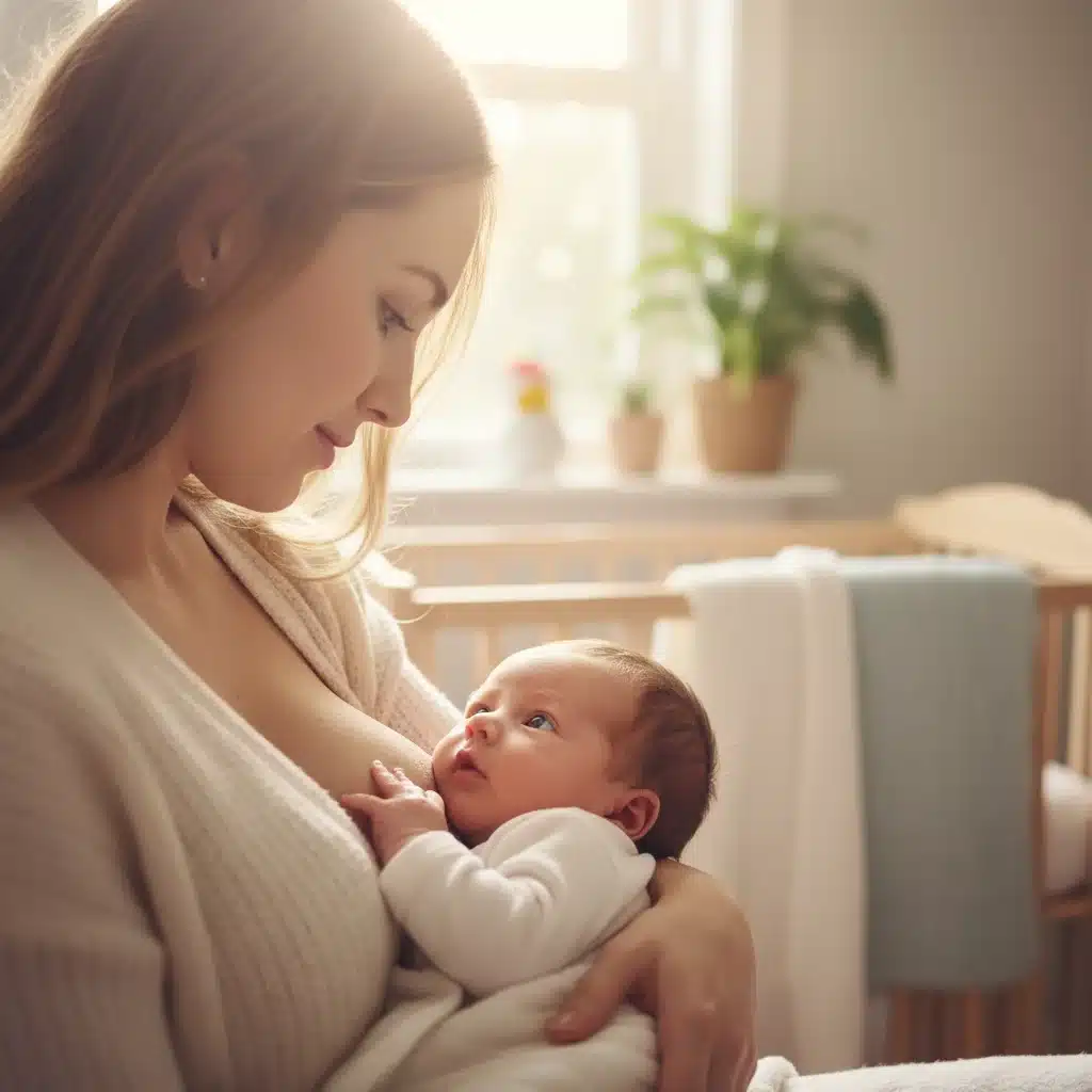 Mãe amamentando seu bebê recém-nascido, representando o cuidado essencial nos primeiros dias.