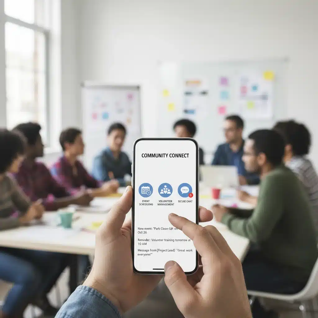 Interface de aplicativo de comunicação para ONGs em um smartphone